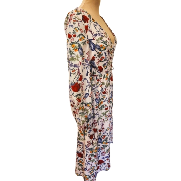 CHELSEA 28 Floral Print Wrap Midi Dress - Size 4 - Picture 6 of 12